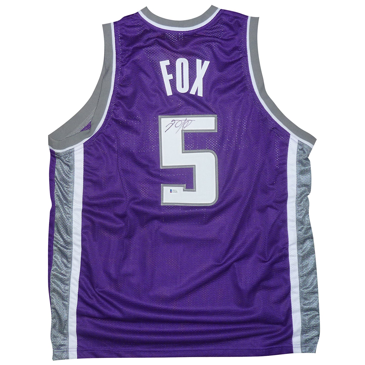 DeAaron Fox Autographed Sacramento (Purple #5) Custom Jersey Beckett