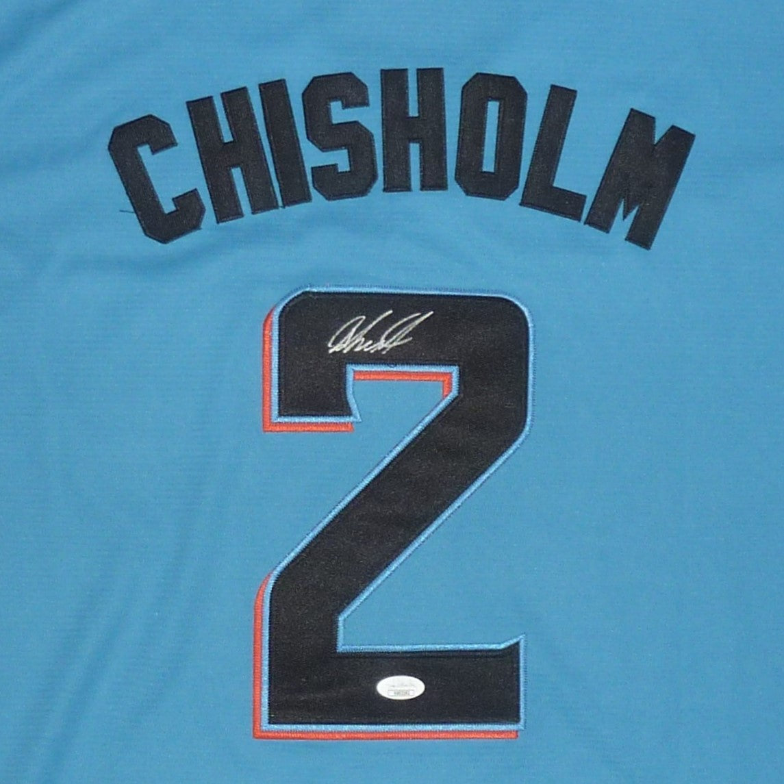 Jazz Chisholm Autographed Miami Marlins (Baby Blue #2) Custom Jersey - JSA