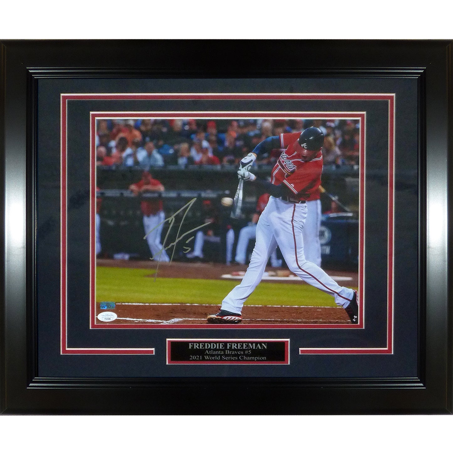 Freddie Freeman Autographed Atlanta Braves Deluxe Framed 11x14 Photo JSA