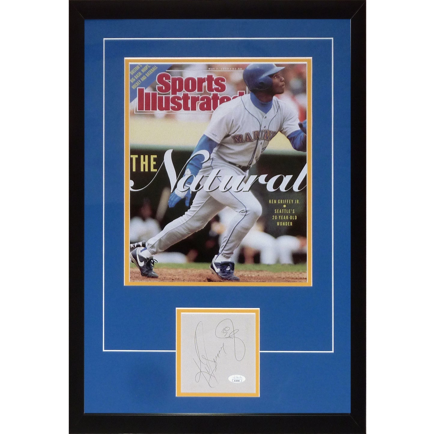 Ken Griffey Jr. Autographed Seattle Mariners 11x14 Sports Illustrated Poster Deluxe Framed Piece JSA