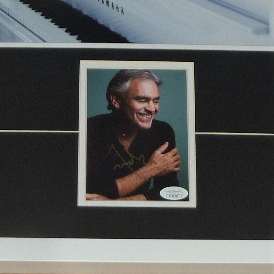Andrea Bocelli Autographed Music Postcard Deluxe Framed with 11x14 Photo JSA