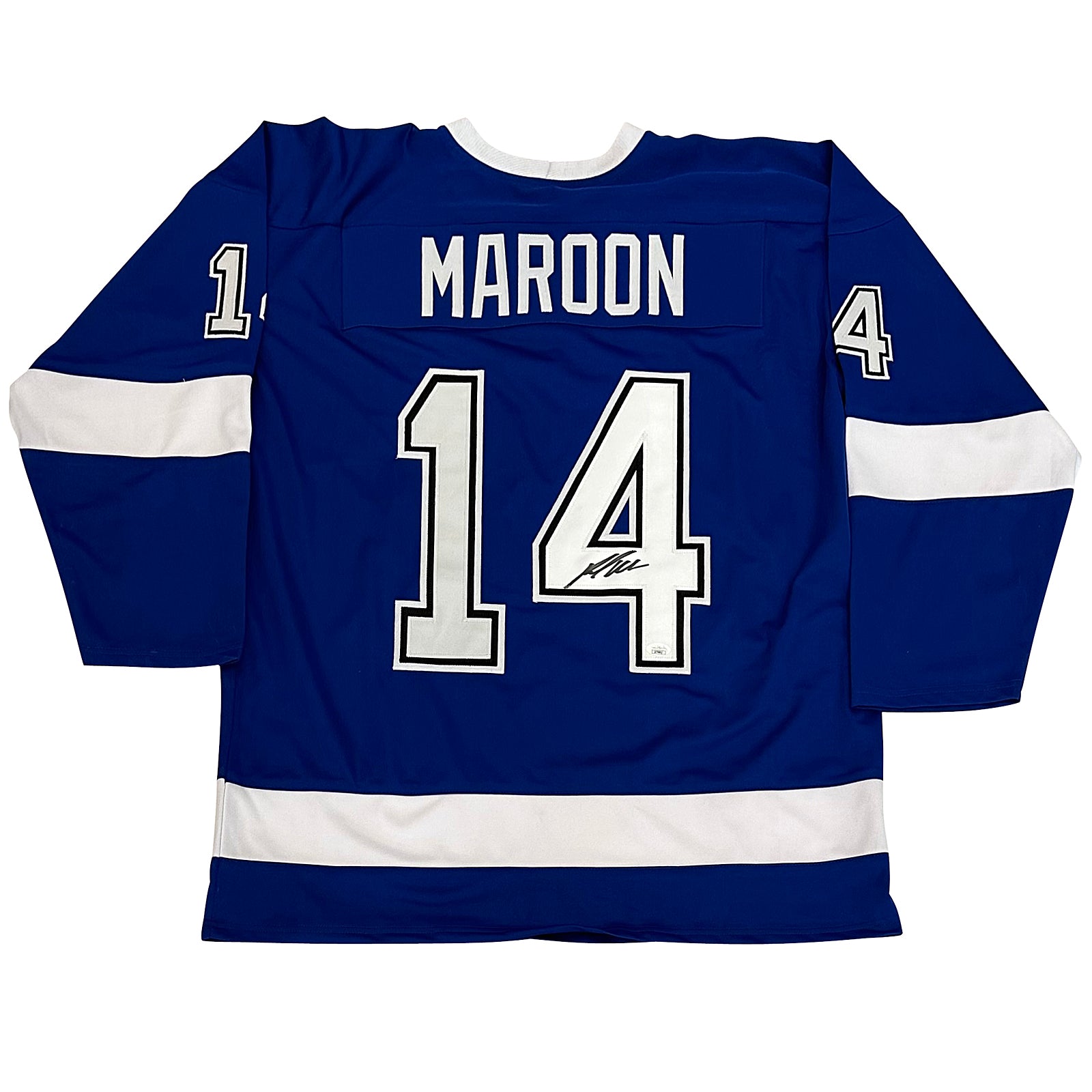 Pat Maroon Autographed Tampa Bay (Blue #14) Custom Hockey Jersey  JSA