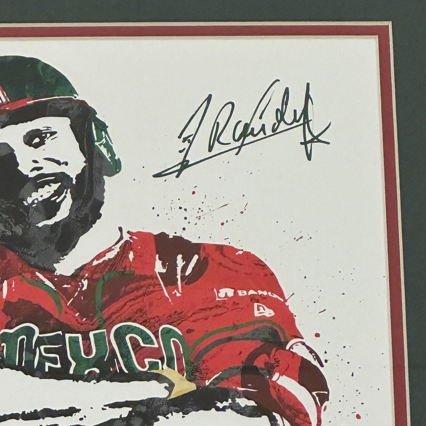 Randy Arozarena Autographed Mexico WBC Splash Art Deluxe Framed 11x14 Poster - Beckett Witness