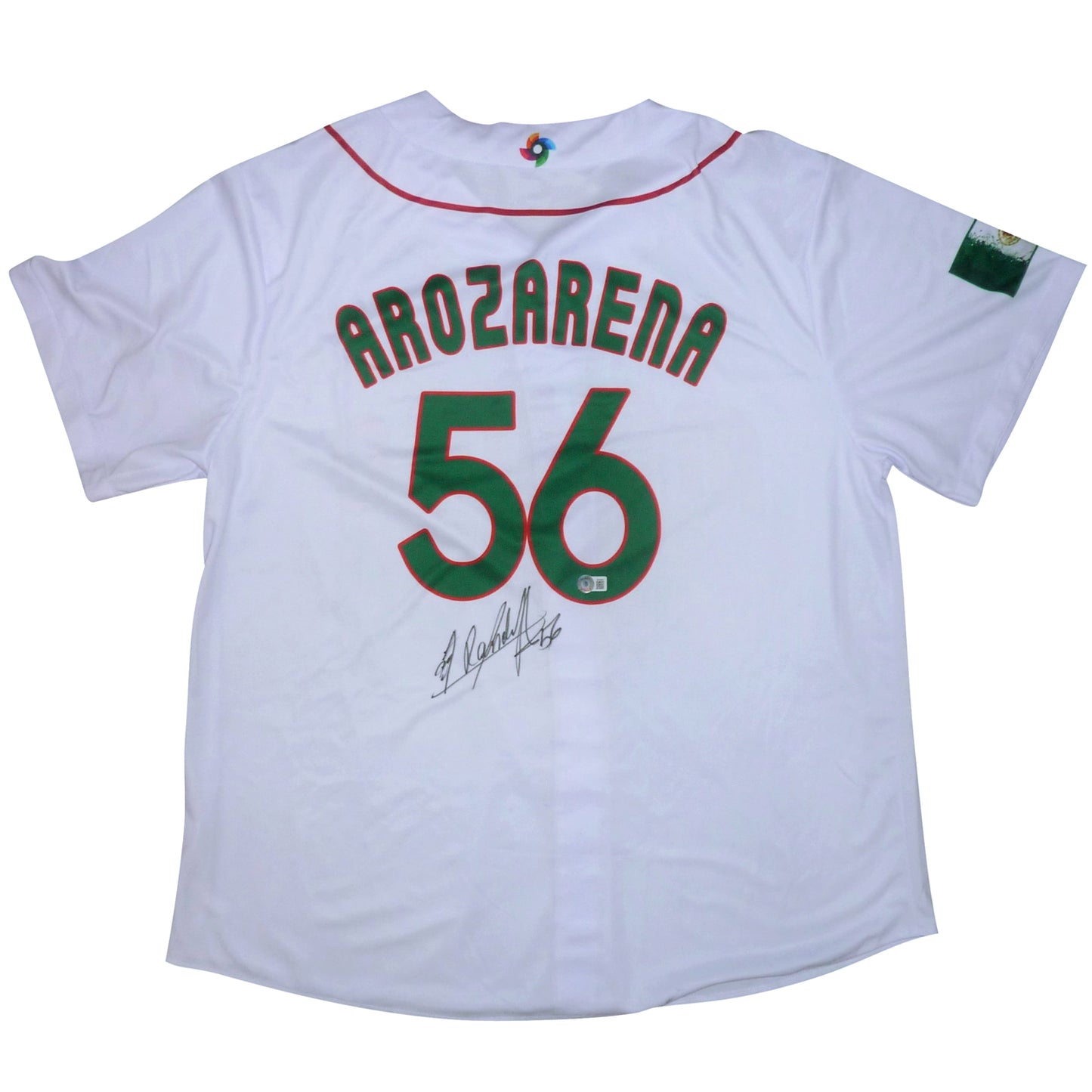 Randy Arozarena Autographed Mexico WBC (White #56) Baseball Jersey Beckett Witness