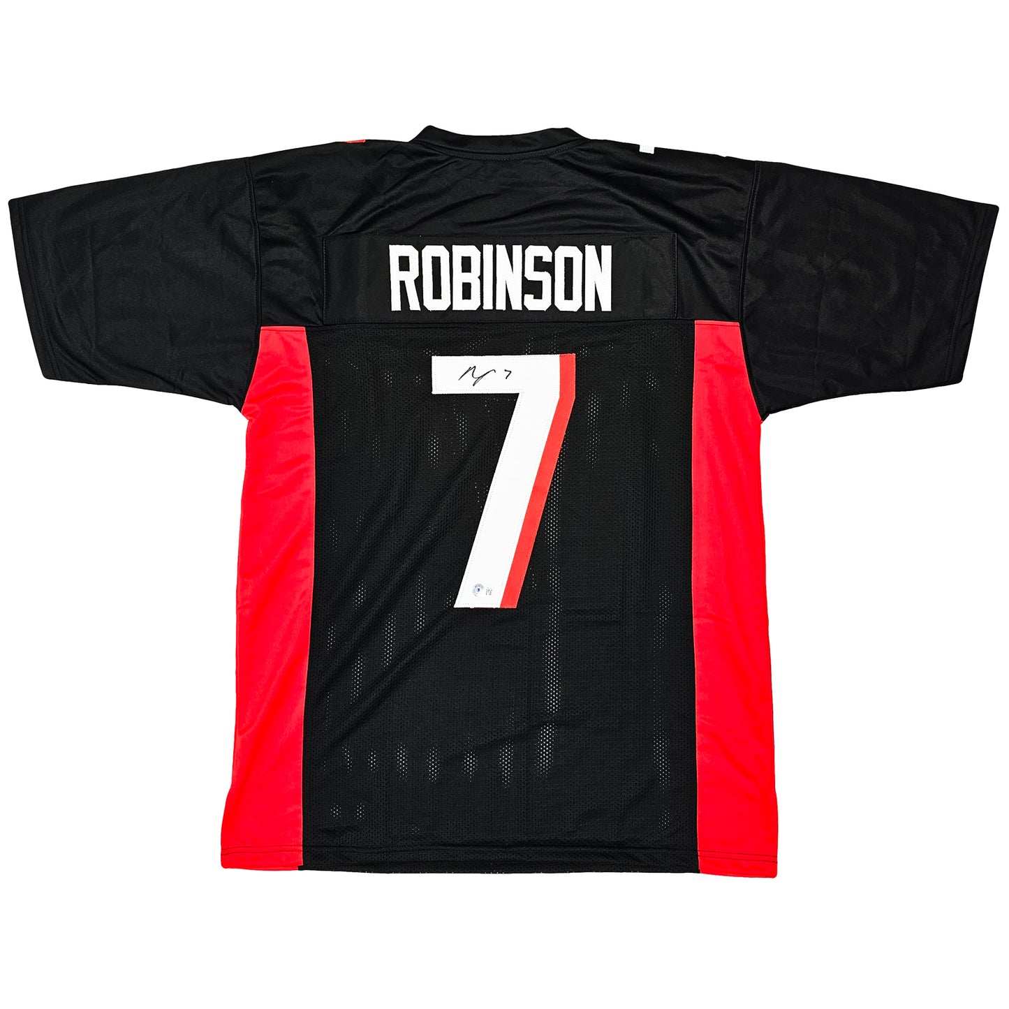 Bijan Robinson Autographed Atlanta (Black #7) Custom Jersey - BAS Witness