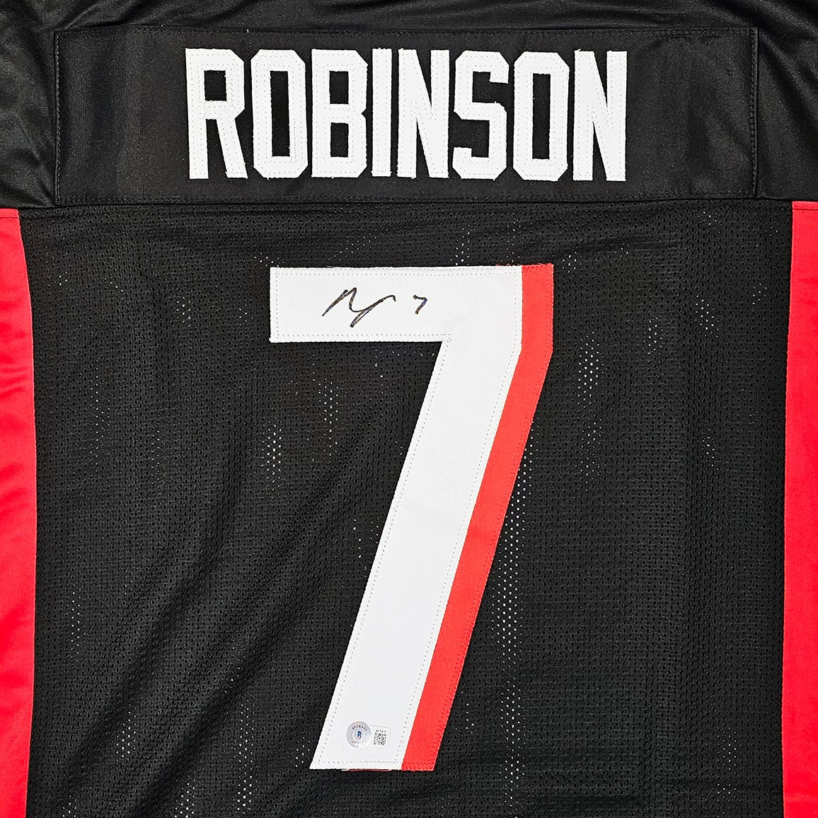 Bijan Robinson Autographed Atlanta (Black #7) Custom Jersey - BAS Witness