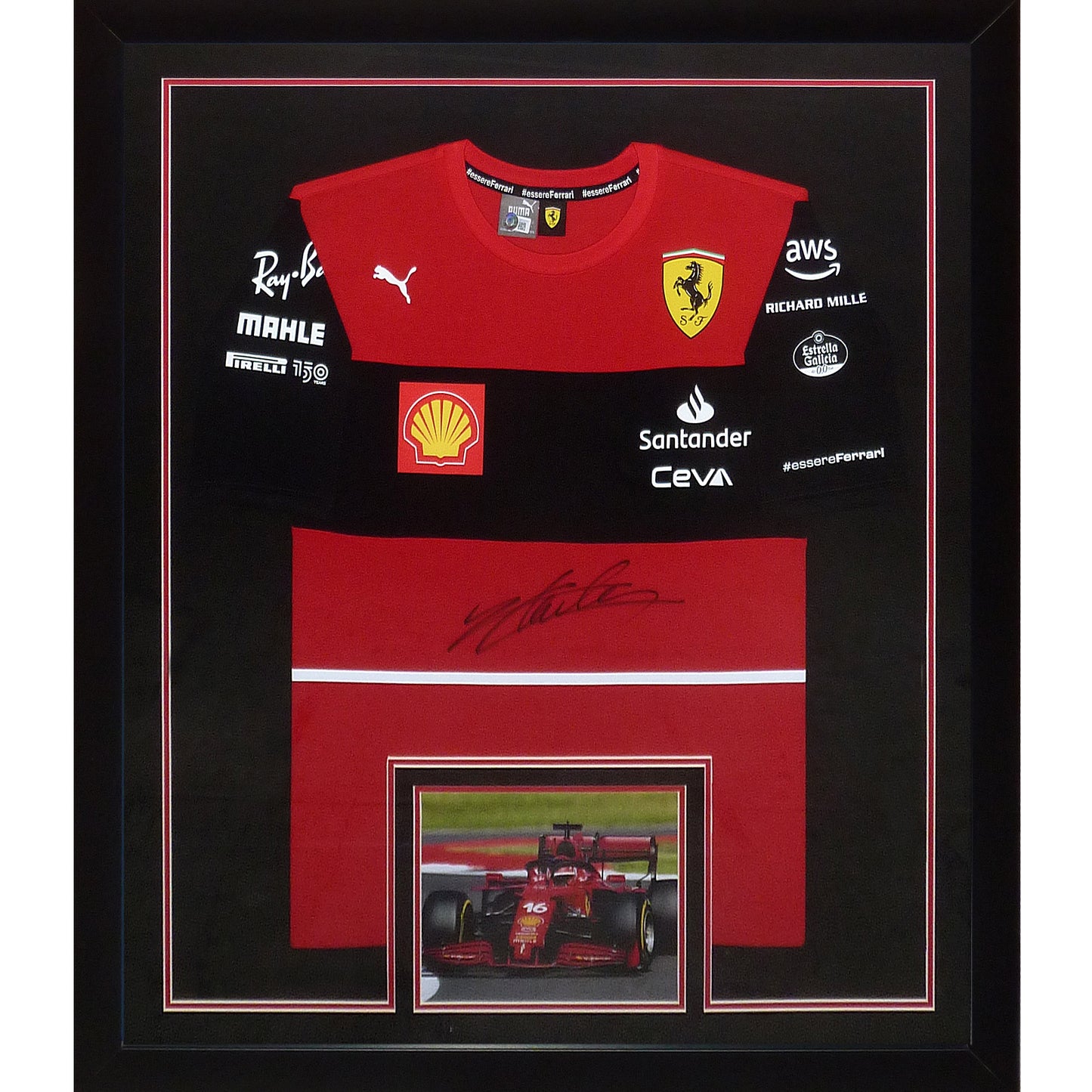 Charles Leclerc Autographed F1 Puma Deluxe Framed Racing Jersey - BAS