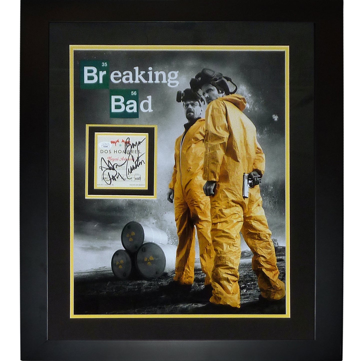 Breaking Bad 16x20 TV Poster Deluxe Framed with Bryan Cranston And Aaron Paul Autograph - JSA
