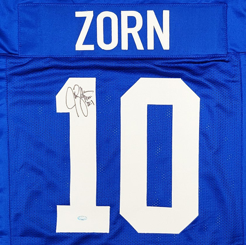 Jim Zorn Autographed Seattle Seahawks (Blue #10) Custom Jersey - MCS