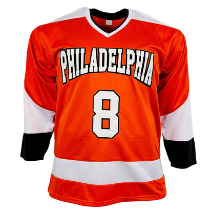 Mark Recchi Autographed Philadelphia (Orange #8) Custom Hockey Jersey - JSA