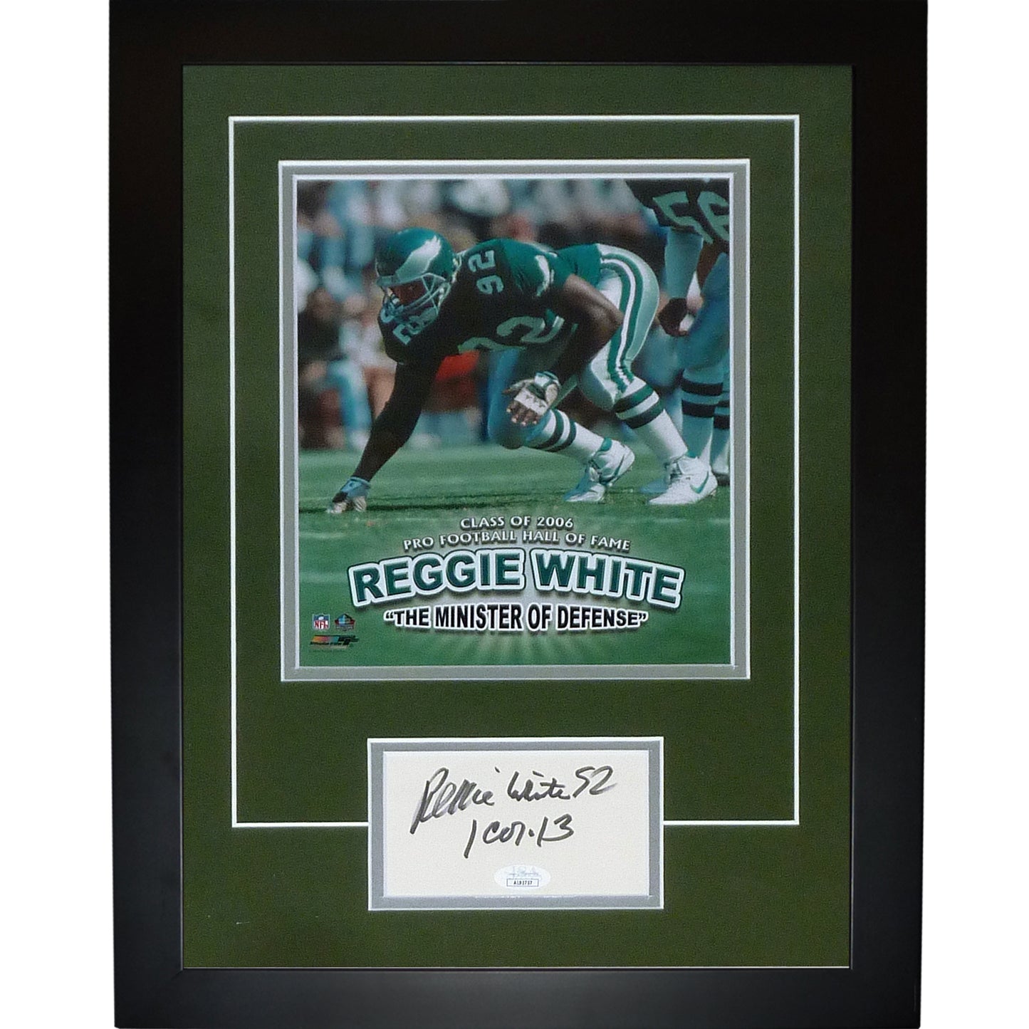 Reggie White Autographed Philadelphia Eagles "Signature Series" Frame - JSA