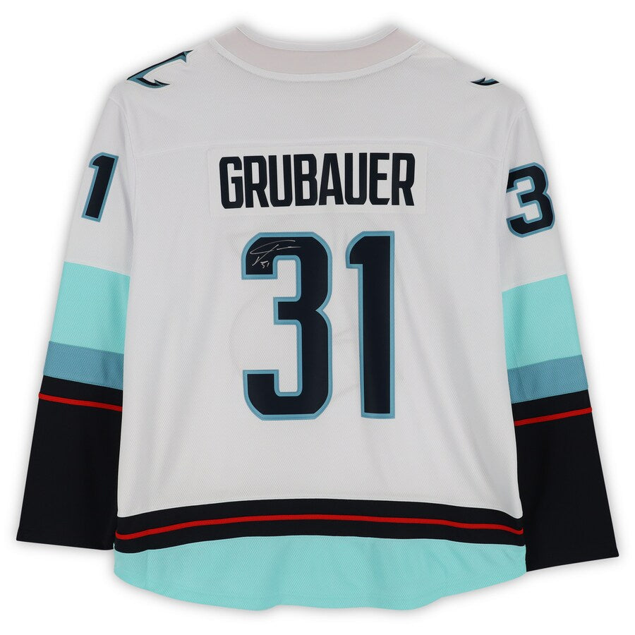 Philipp Grubauer Autographed Seattle Kraken (White #31) Fanatics Hockey Jersey - Fanatics