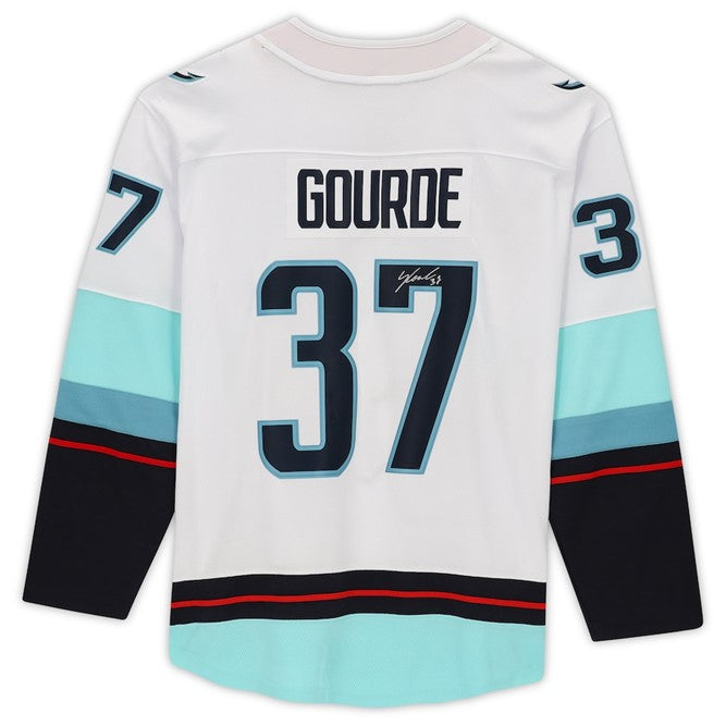 Yanni Gourde Autographed Seattle Kraken (White #37) Fanatics Hockey Jersey - Fanatics