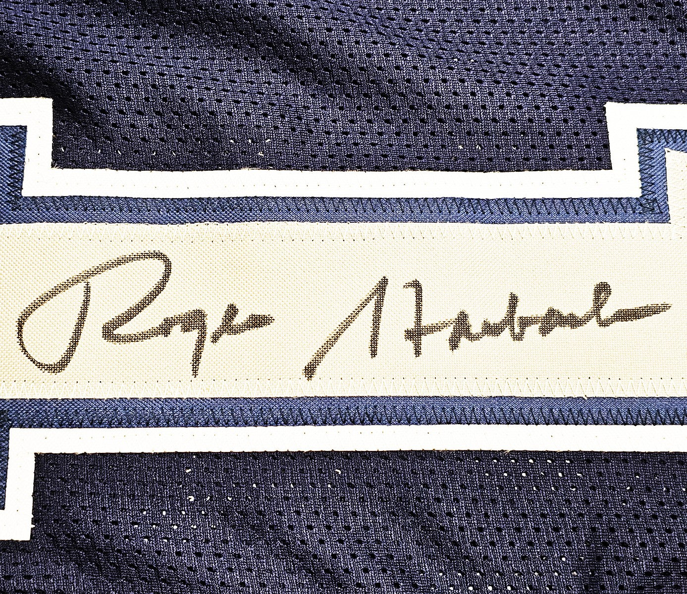 Roger Staubach Autographed Dallas Cowboys (Navy Blue #12) Custom Jersey - Beckett