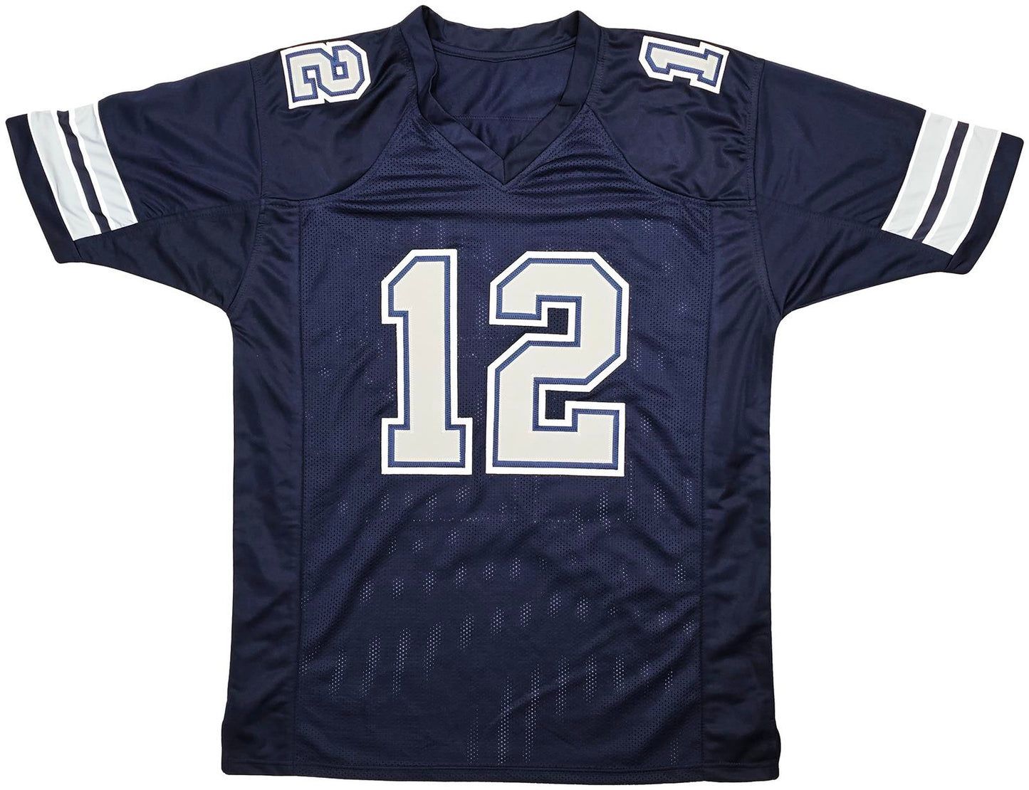 Roger Staubach Autographed Dallas Cowboys (Navy Blue #12) Custom Jersey - Beckett
