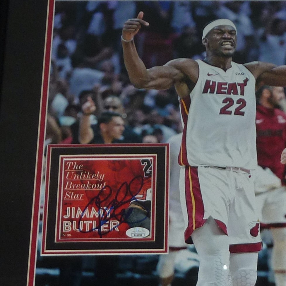 Jimmy Butler Autograph Deluxe Framed with Miami Heat 16x20 Photo - JSA