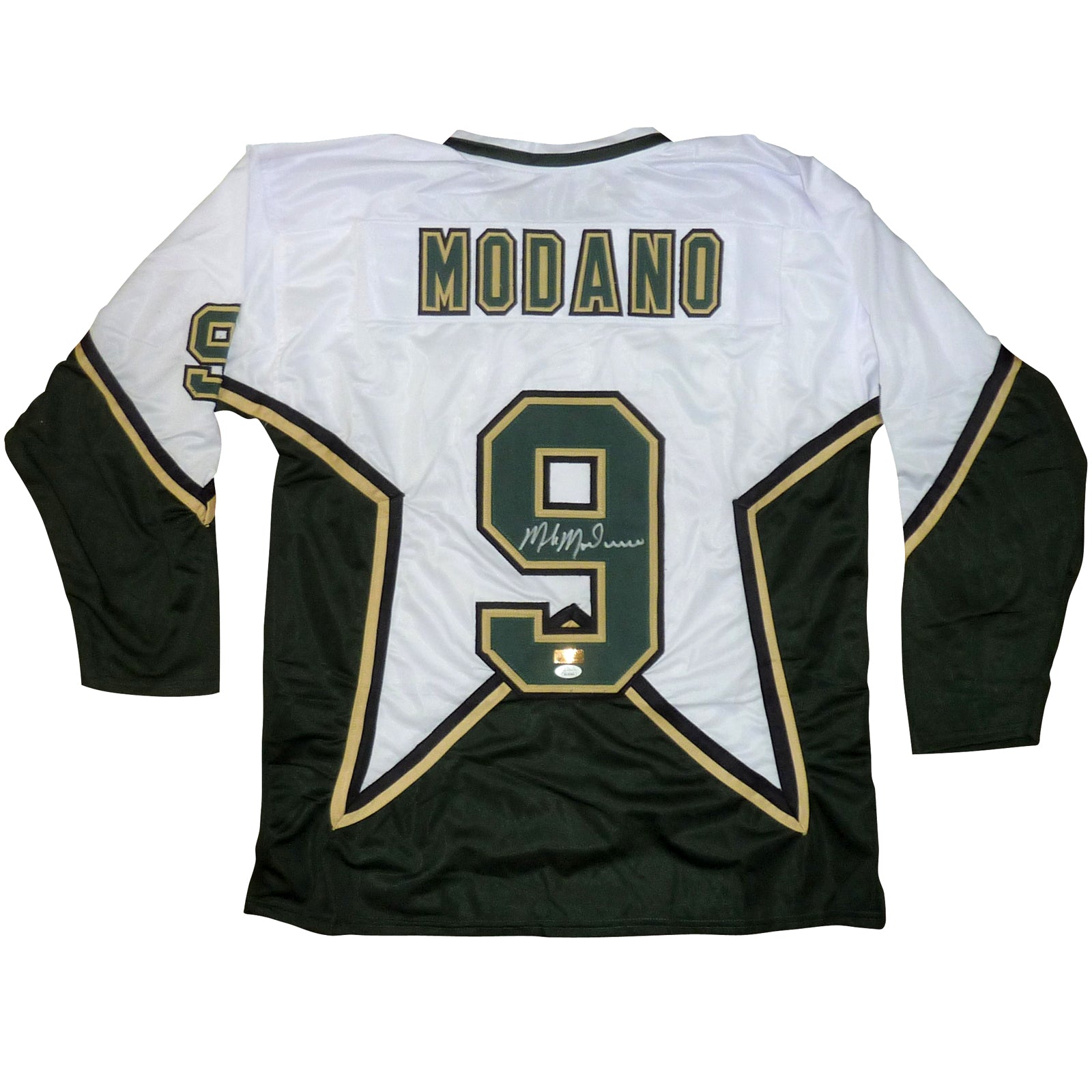 Mike Modano Autographed Dallas Stars (Green #9) Custom Hockey Jersey – JSA