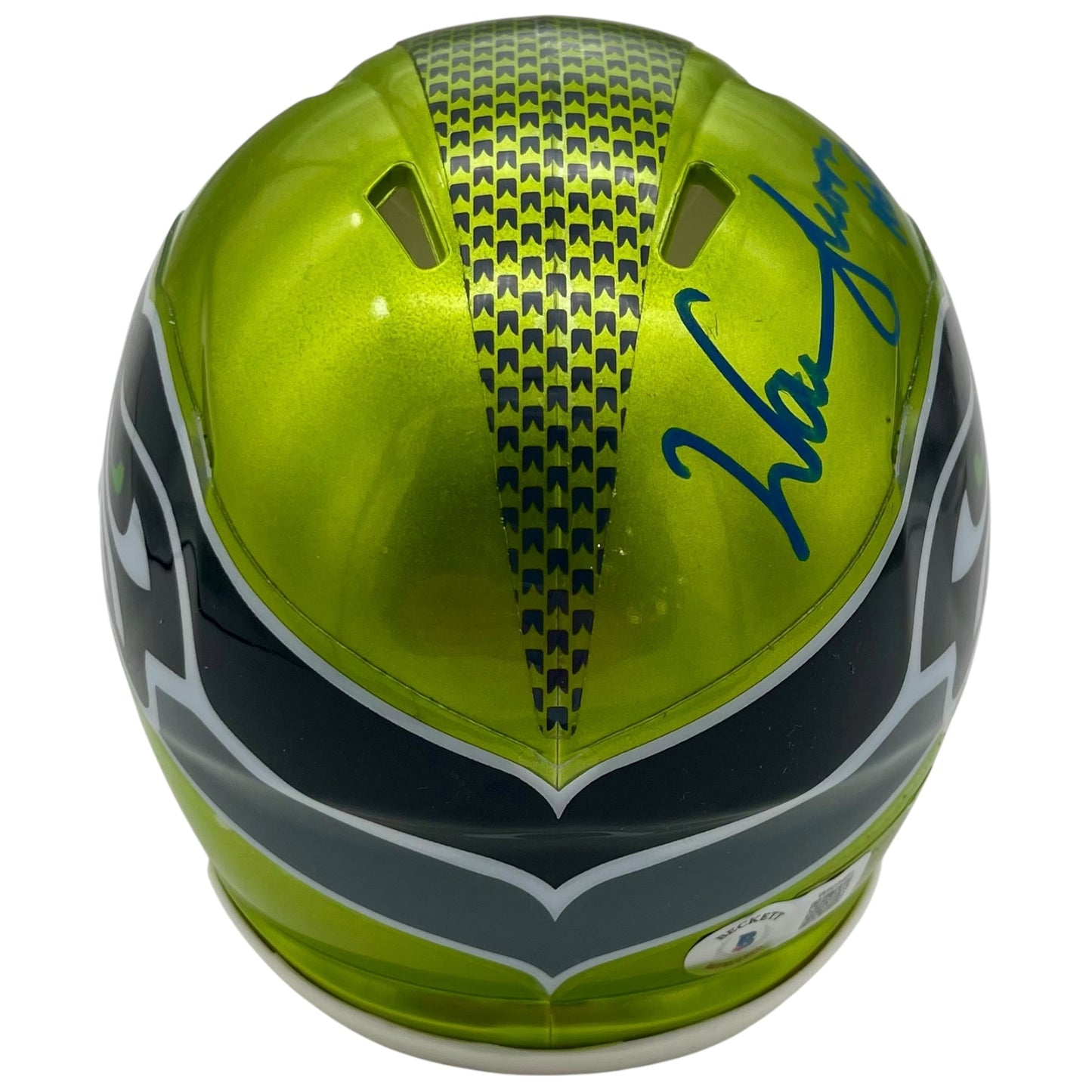Warren Moon Autographed Seattle Seahawks (FLASH Alternate) Mini Helmet w/ "HOF 2006" - JSA