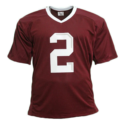Johnny Manziel Autographed Texas A&M Aggies (Maroon #2) Embroidered STAT Jersey - JSA