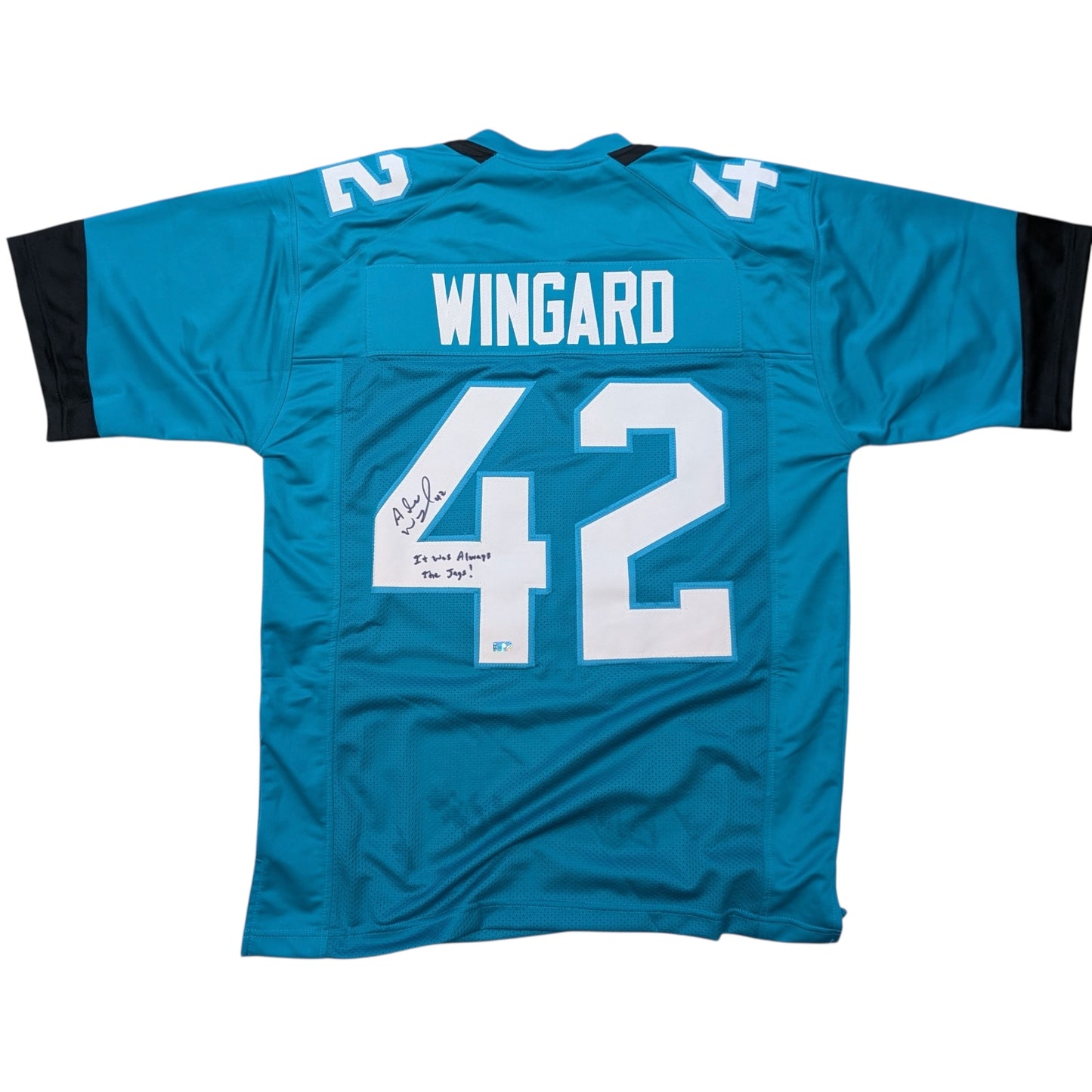 Andrew Wingard Autographed Jacksonville (Teal #42) Custom Jersey w/ "It was Always the Jags"