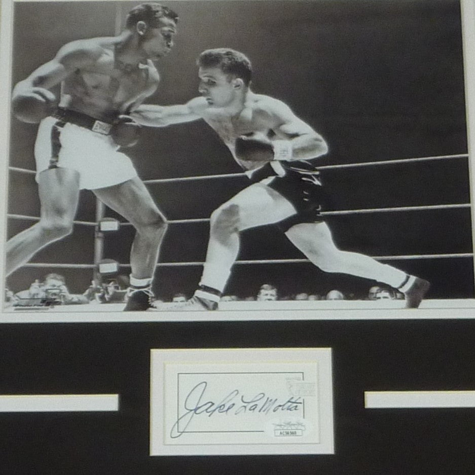 Jake LaMotta "The Raging Bull" Autographed Boxing Signature Series Frame - JSA