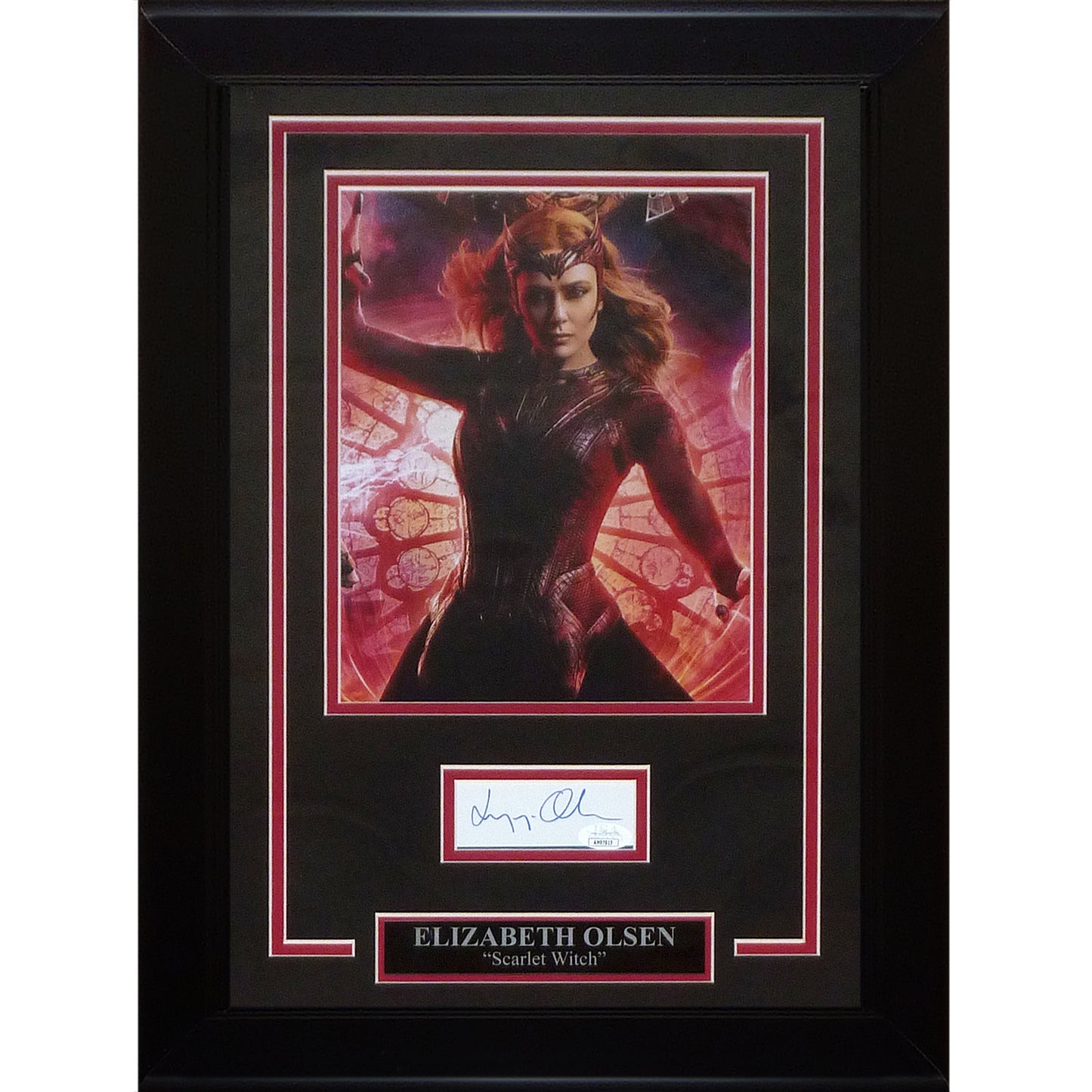 Elizabeth Olsen AKA Scarlet Witch Autographed Marvel "Signature Series" Frame - JSA