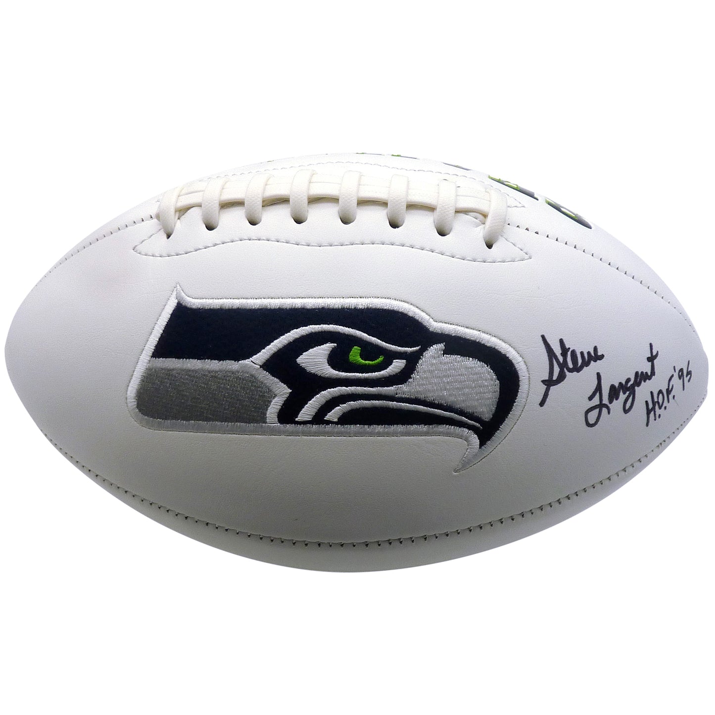 Steve Largent Autographed Seattle Seahawks Logo Football w/ "HOF 95" - JSA
