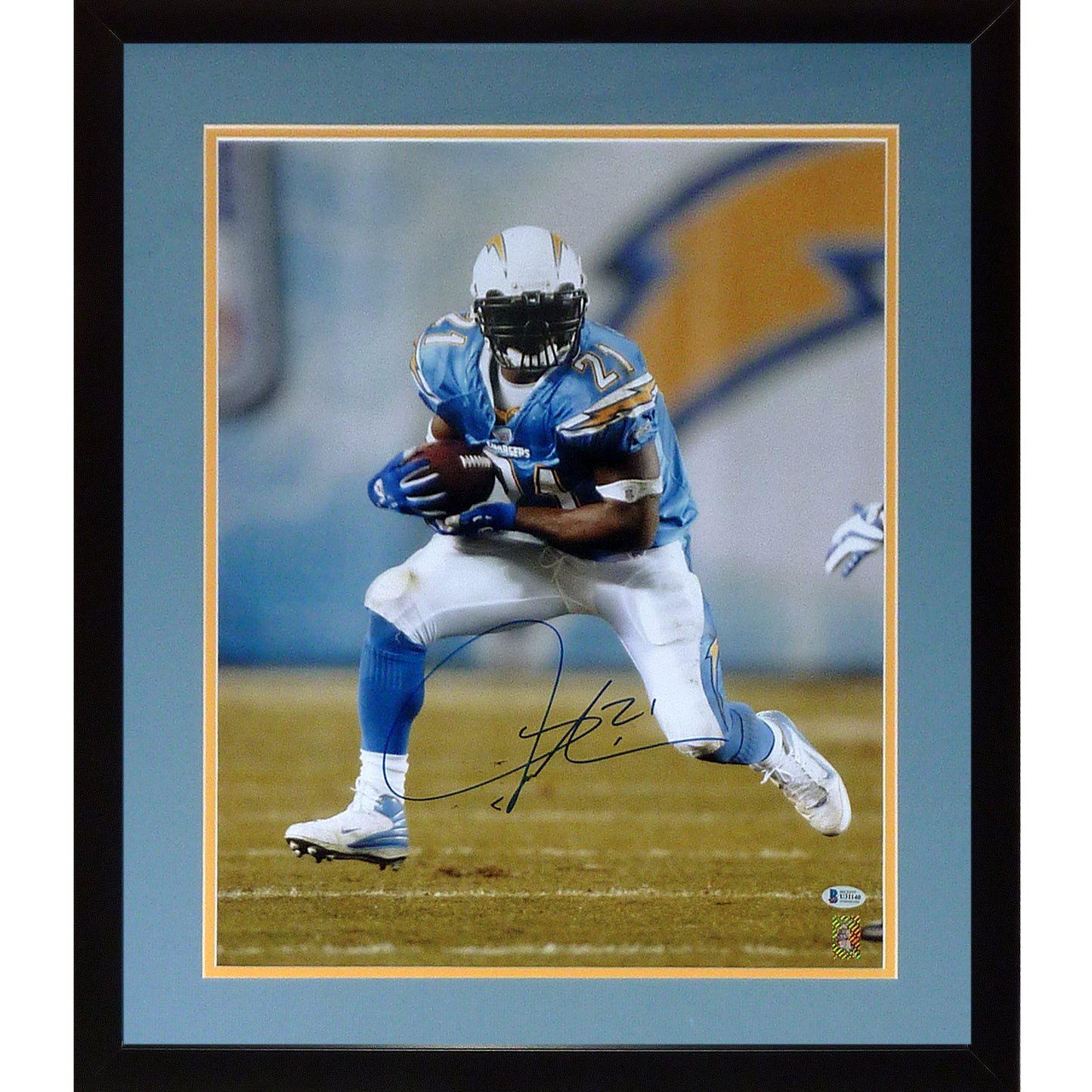 Ladainian Tomlinson Autographed San Diego Chargers Deluxe Framed 16x20 Photo - JSA
