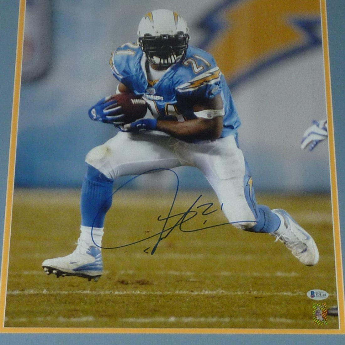 Ladainian Tomlinson Autographed San Diego Chargers Deluxe Framed 16x20 Photo - JSA