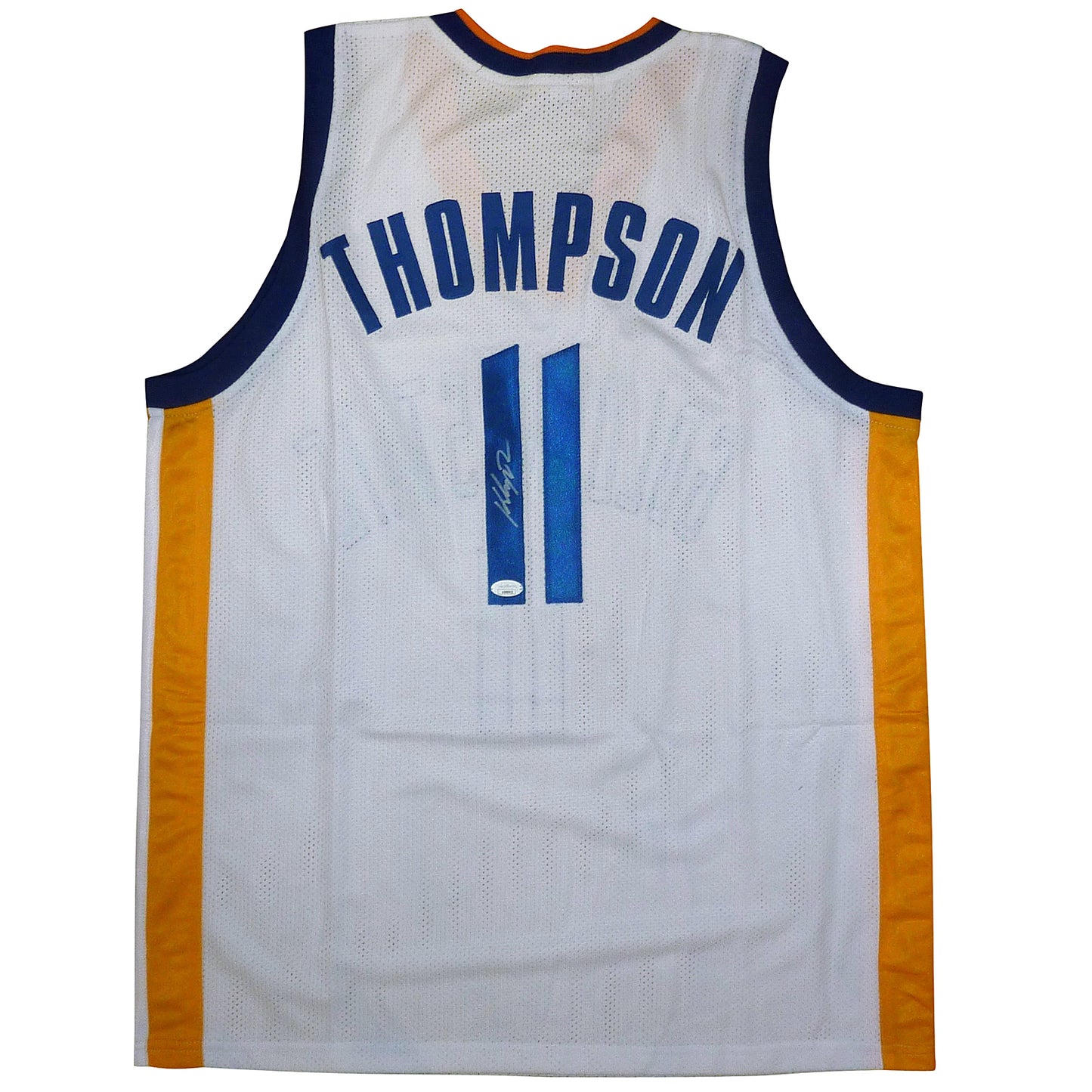 Klay Thompson Autographed Golden State (White #11) Custom Jersey - JSA