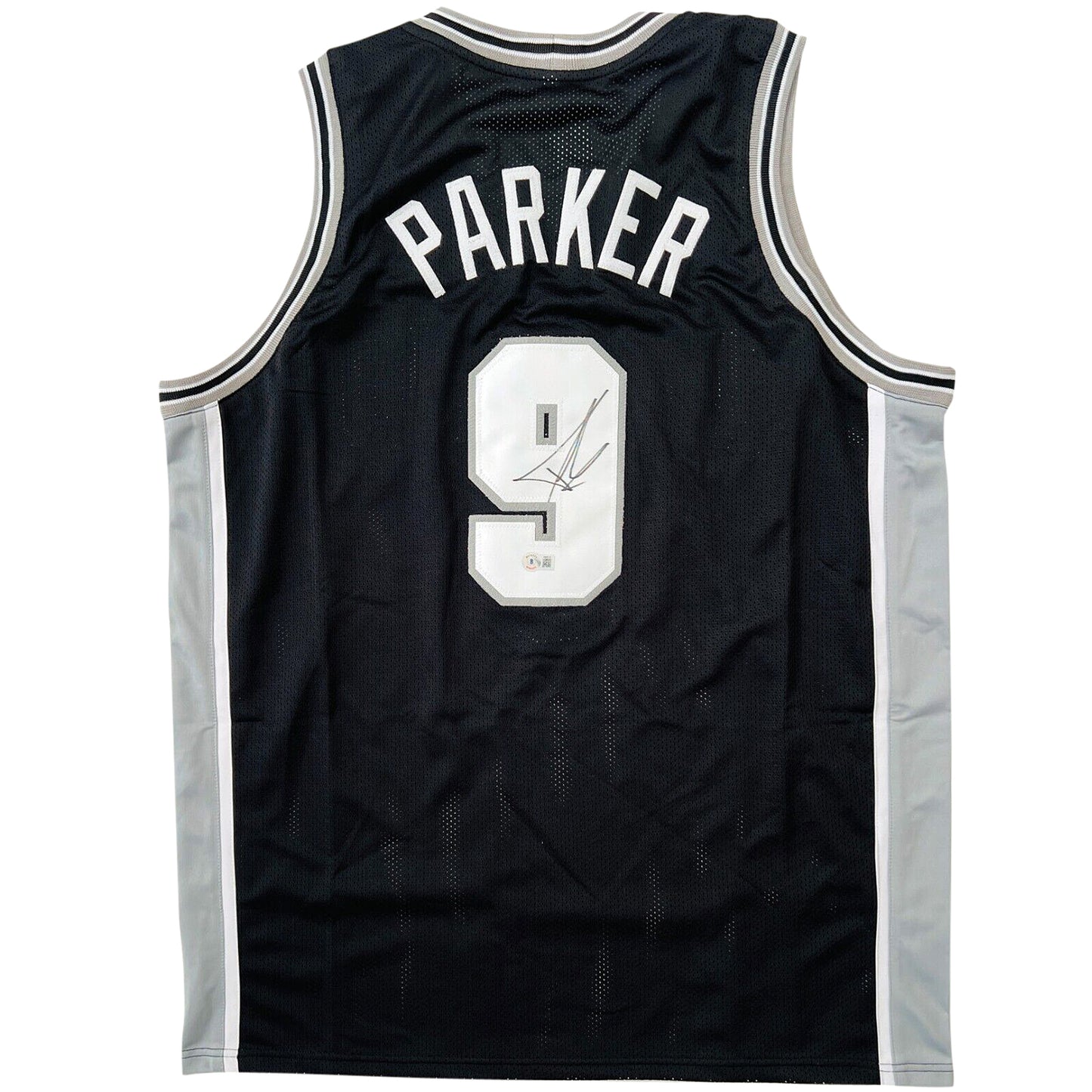 Tony Parker Autographed San Antonio (Black #9) Custom Jersey - Beckett