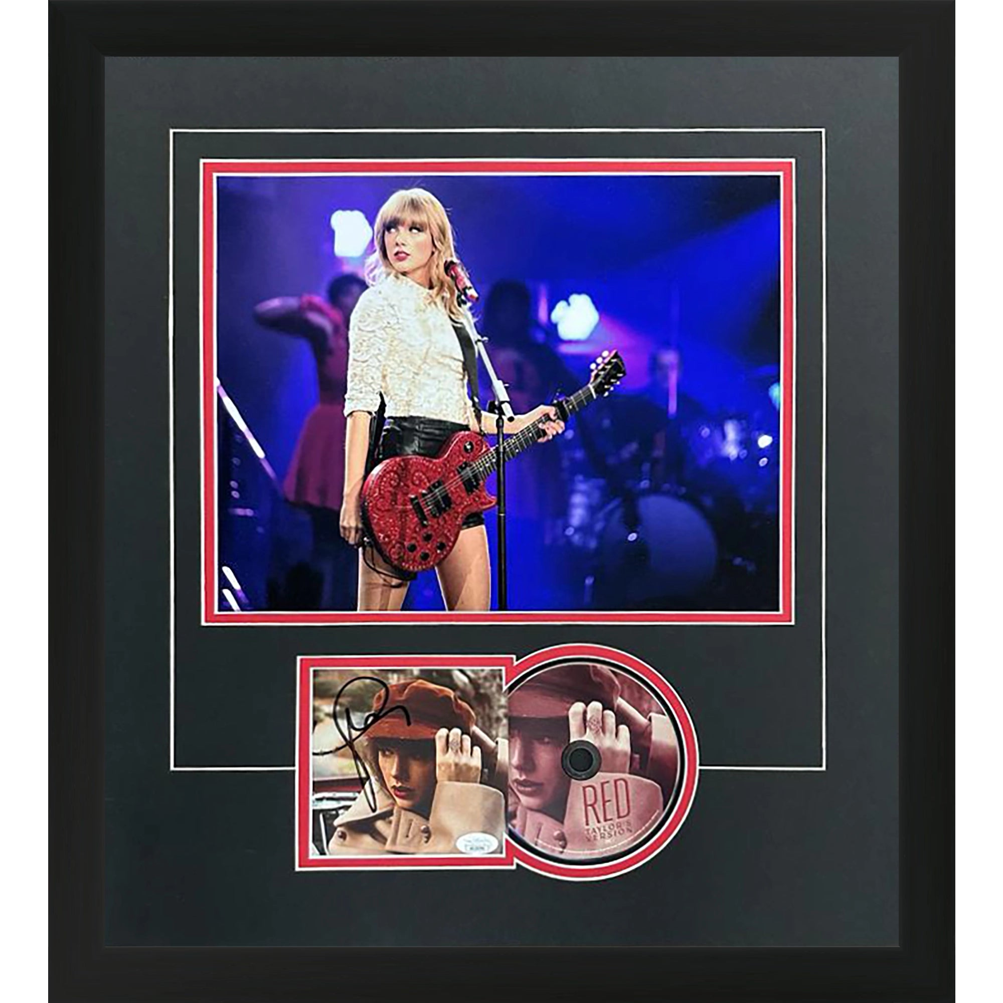 Taylor Swift Autographed Red Deluxe Framed CD with 11x14 Photo - JSA