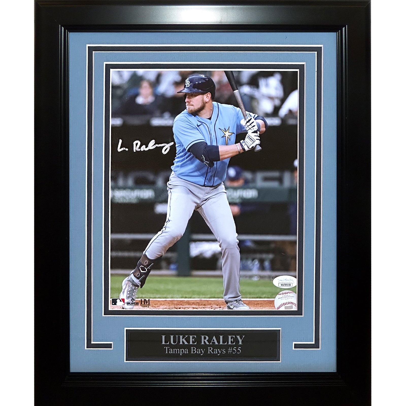 Luke Raley Autographed Tampa Bay Rays (Batting Vertical) Framed 8x10 Photo - JSA