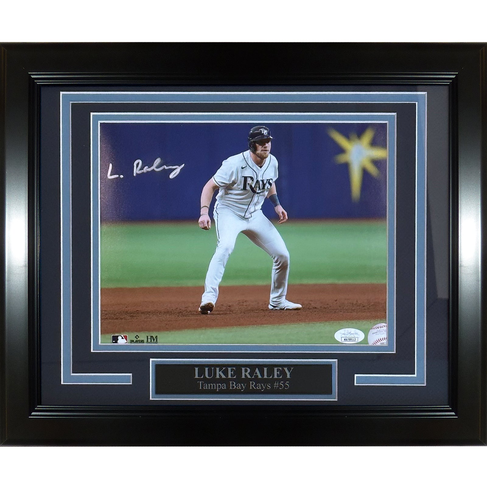 Luke Raley Autographed Tampa Bay Rays (Running Horizontal) Framed 8x10 Photo - JSA