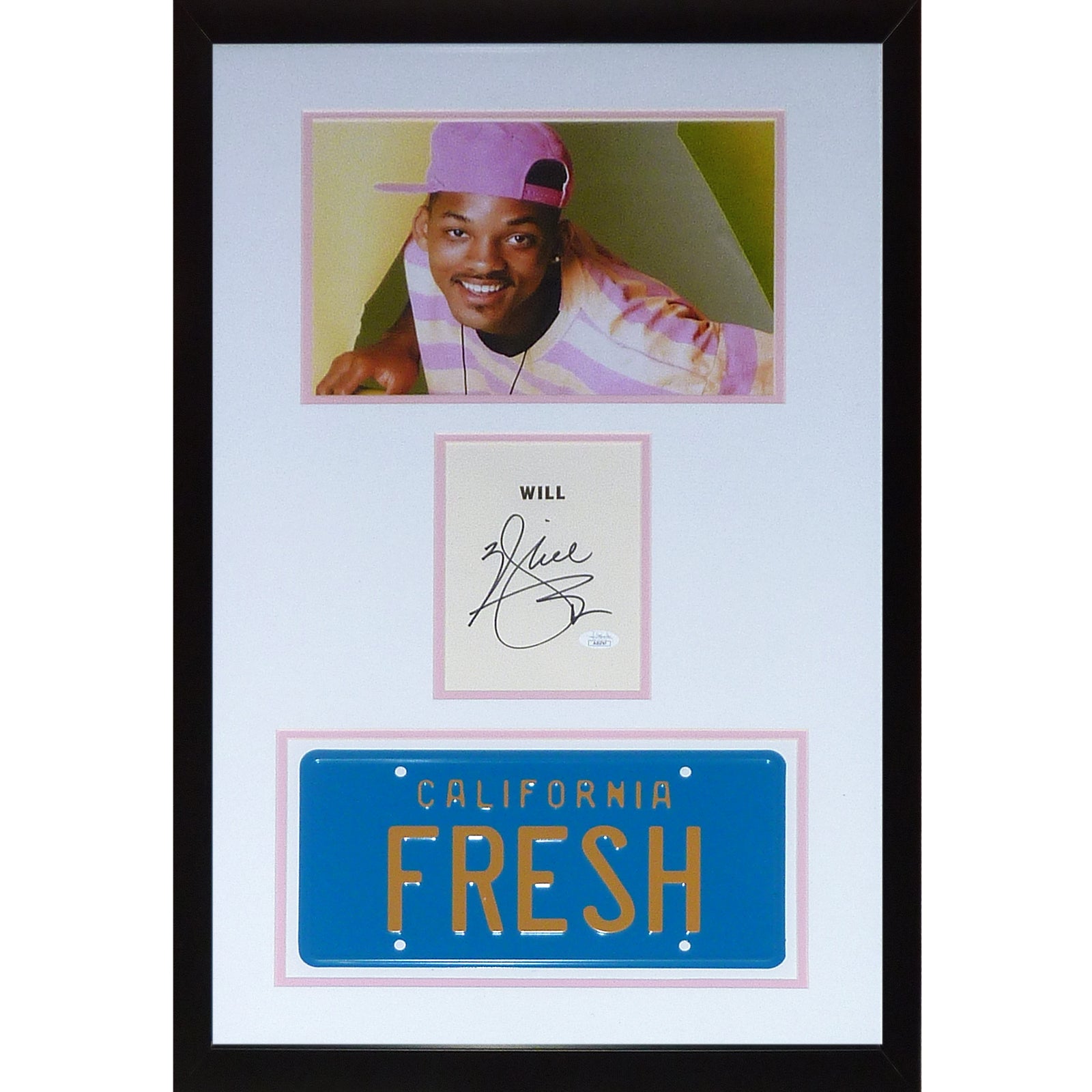 Will Smith Fresh Prince of Bel Air 11x14 Deluxe Framed with Autograph and FRESH License Plate - JSA