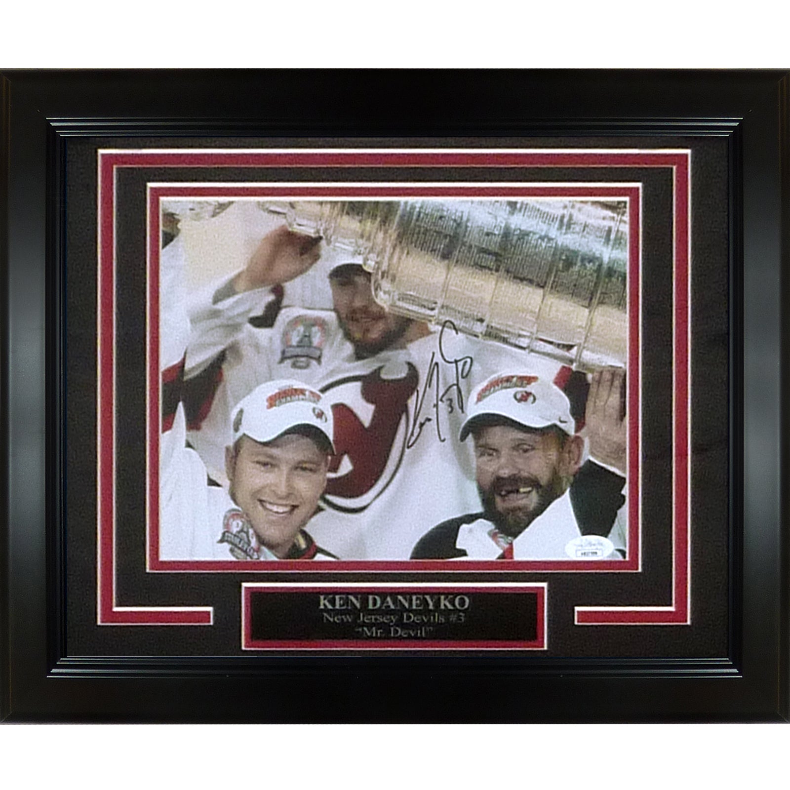 Ken Daneyko Autographed New Jersey Devils Deluxe Framed 8x10 Photo - JSA