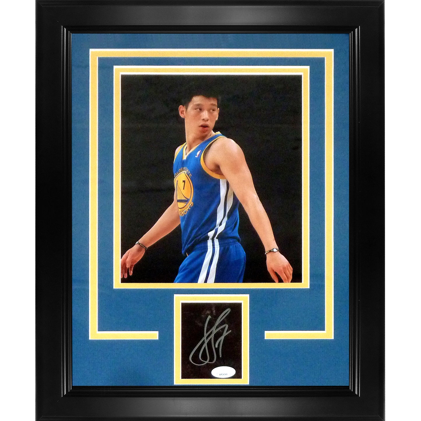 Jeremy Lin Autographed Golden State Warriors "Signature Series" Frame - JSA