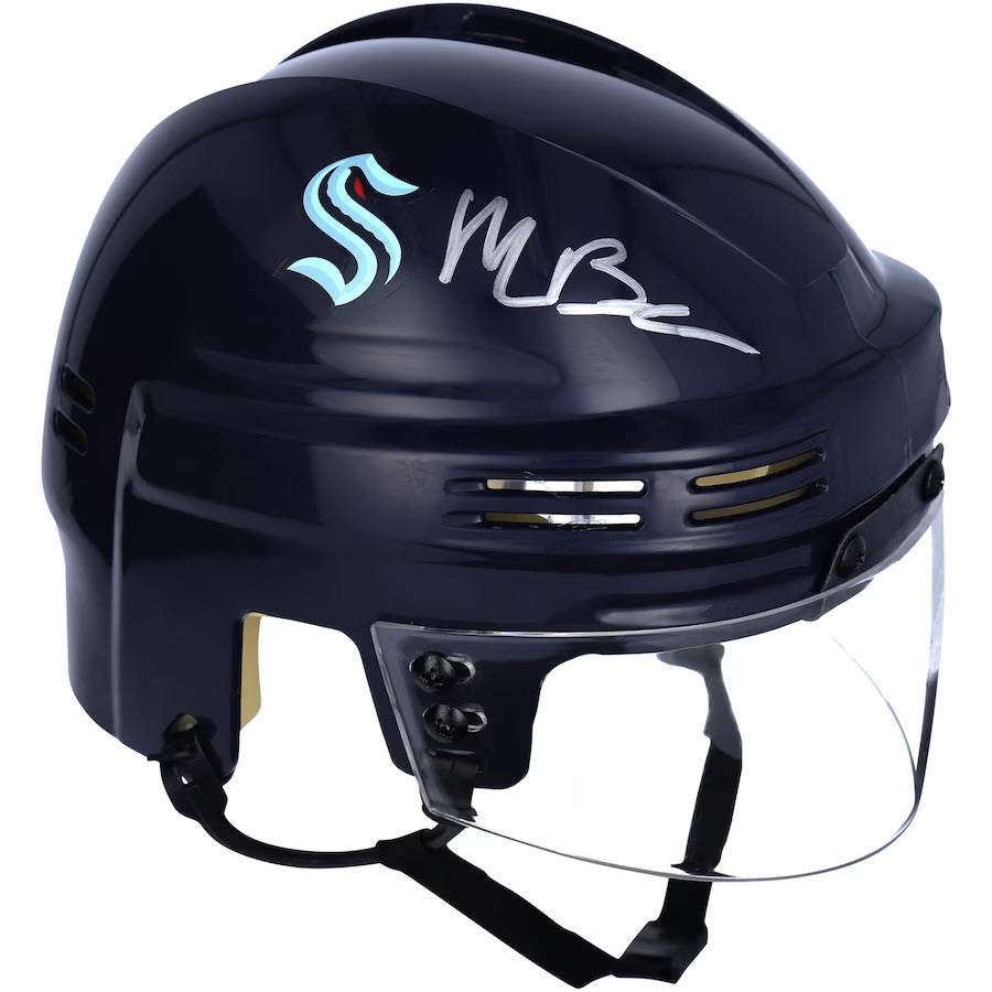 Matty Beniers Autographed Seattle Kraken Hockey Mini Helmet – Fanatics