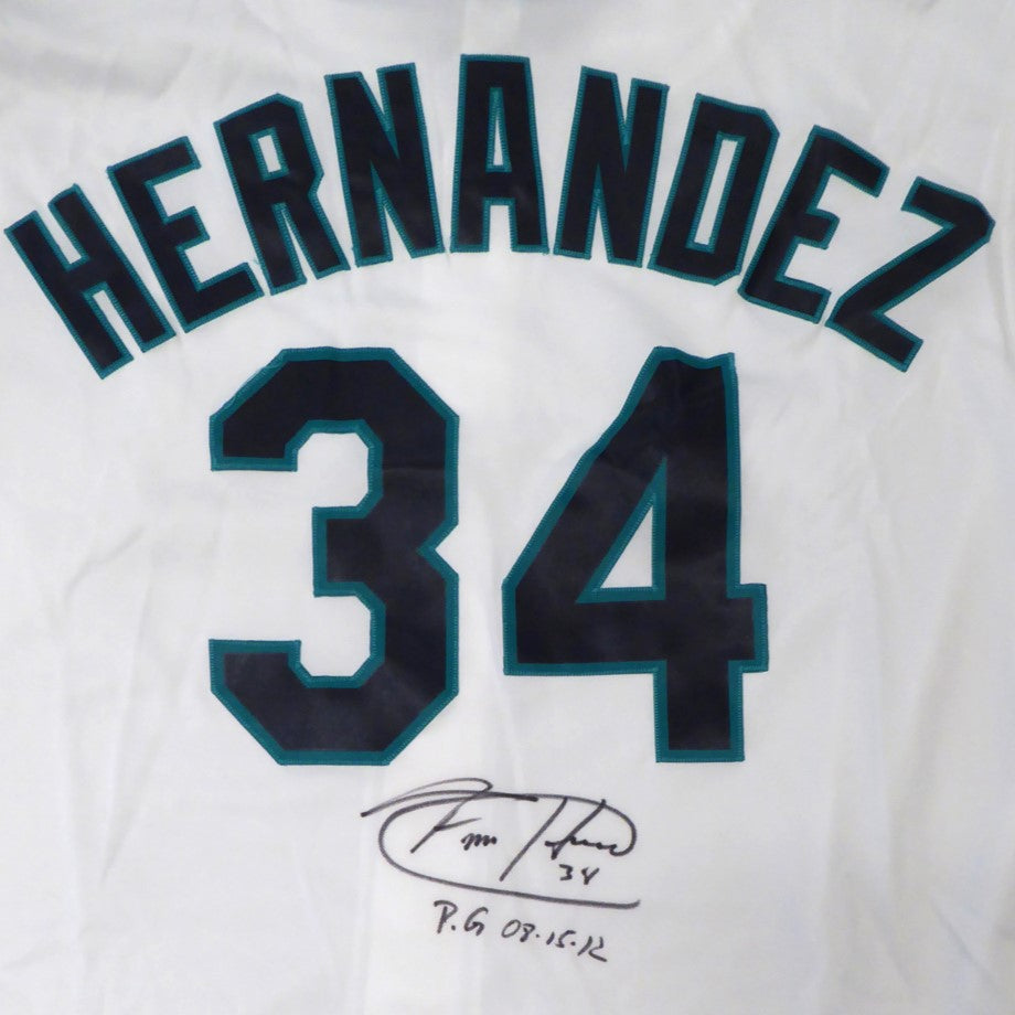 Felix Hernandez Autographed Seattle Mariners (White #34) Majestic Jersey w/ "PG 8-15-12" - MLB