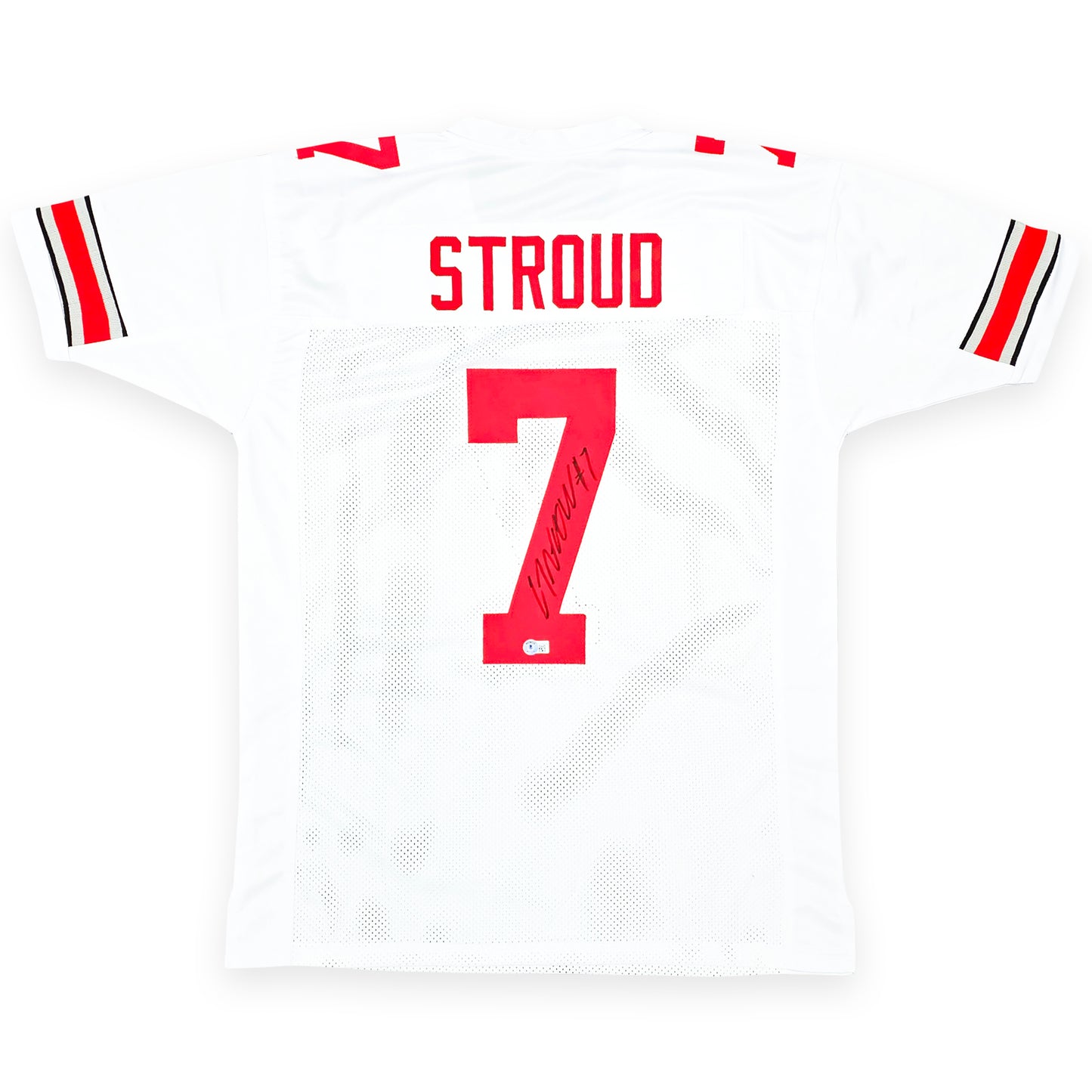 C.J. Stroud Autographed Ohio State Buckeyes (White #7) Custom Jersey - Beckett