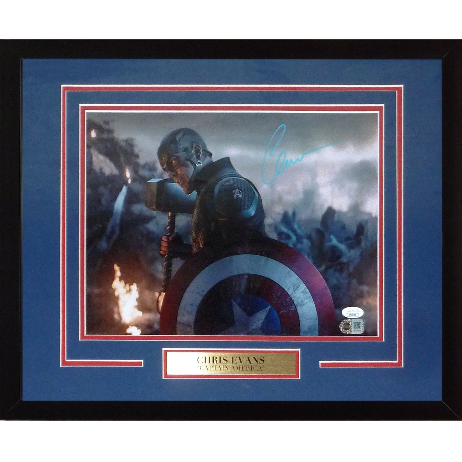 Chris Evans Autographed Marvel Captain America Deluxe Framed 11x14 Photo - SWAU JSA