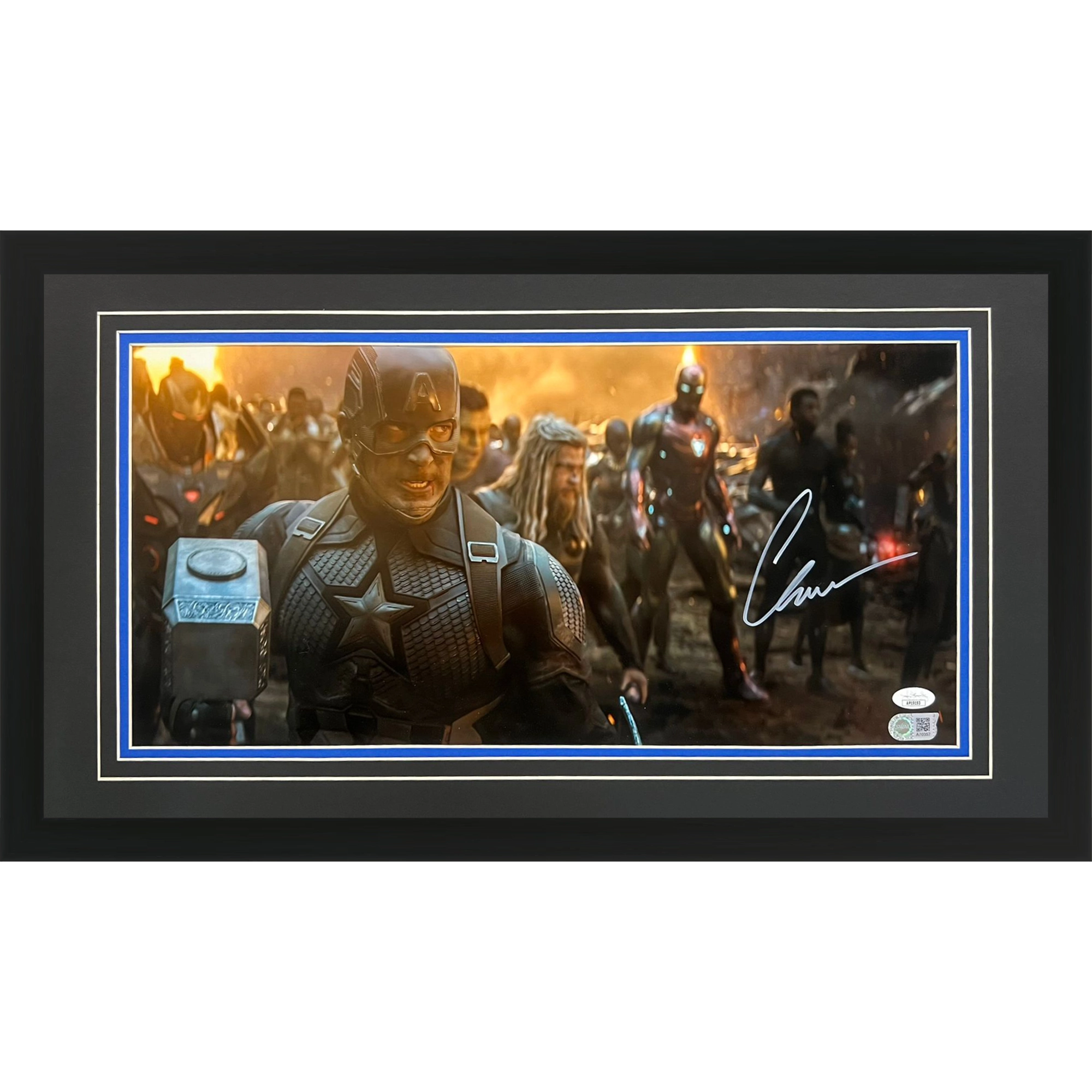 Chris Evans Autographed Marvel Captain America Deluxe Framed 10x20 Photo - SWAU JSA