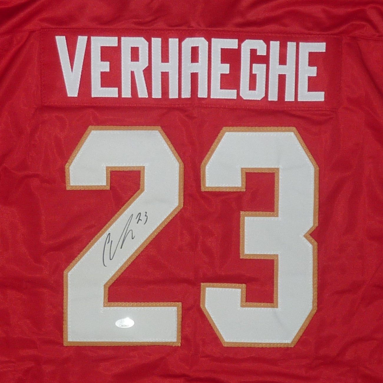 Carter Verhaeghe Autographed Florida (Red #23) Custom Hockey Jersey - JSA