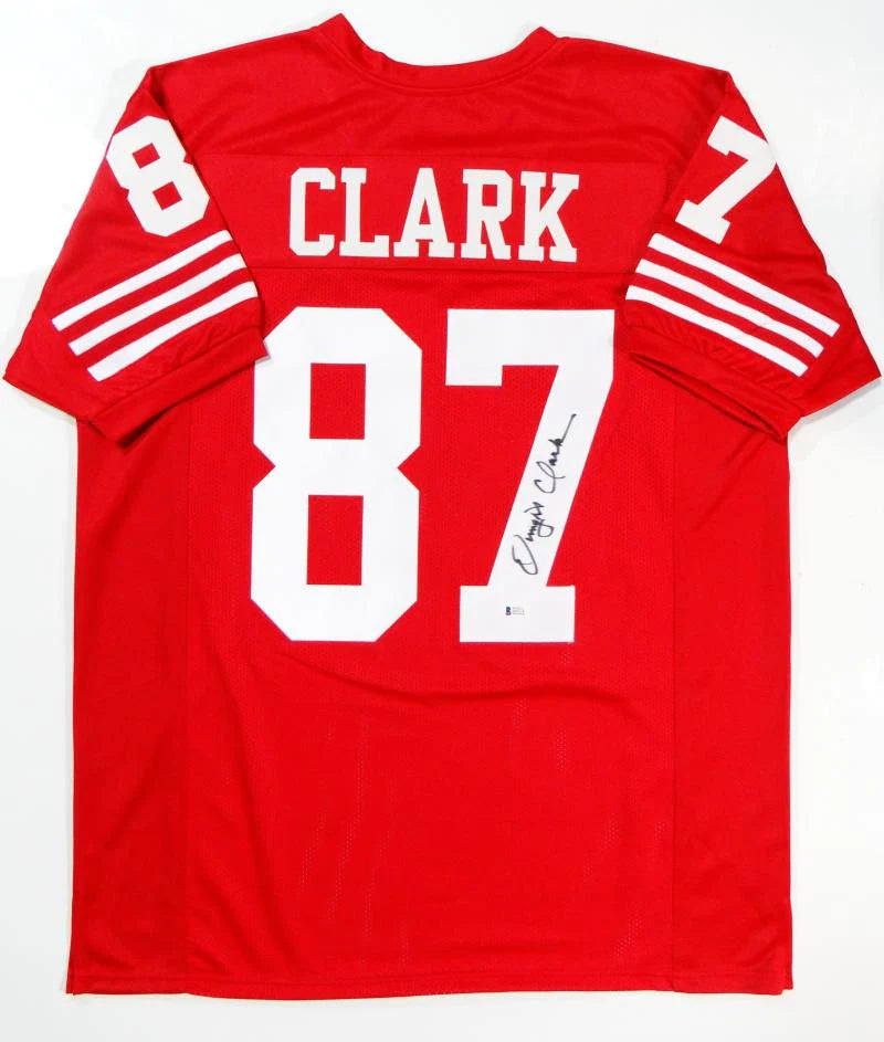 Dwight Clark Autographed San Francisco 49ers (Red #87) Custom