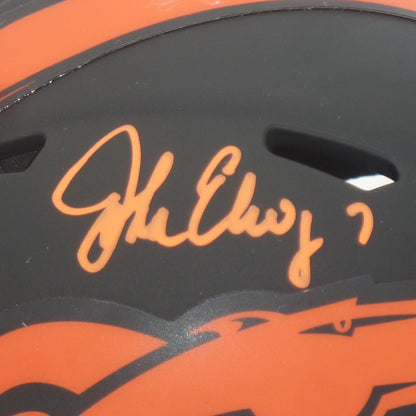 John Elway Autographed Denver Broncos (ECLIPSE Alternate) Mini Helmet - Beckett