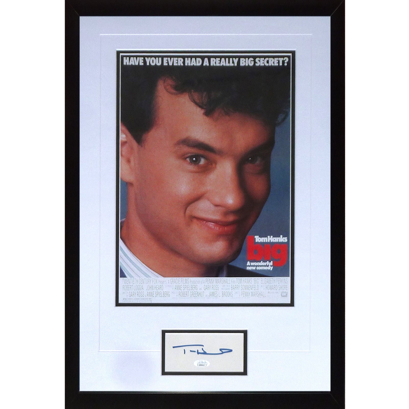 Big 11x17 Movie Poster Deluxe Framed with Tom Hanks Autograph - JSA