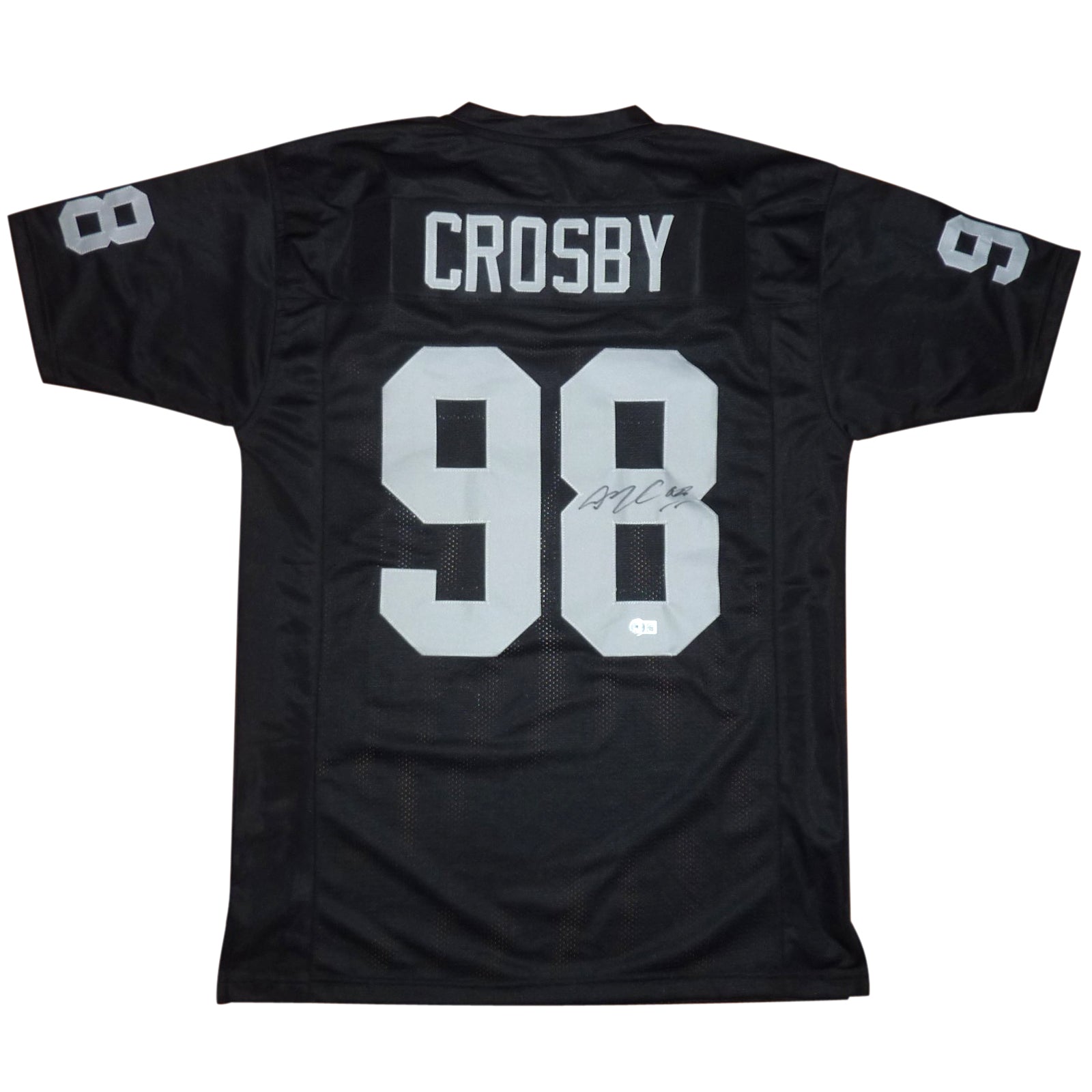Maxx Crosby Autographed Las Vegas Black 98 Jersey Beckett Palm Beach Autographs LLC