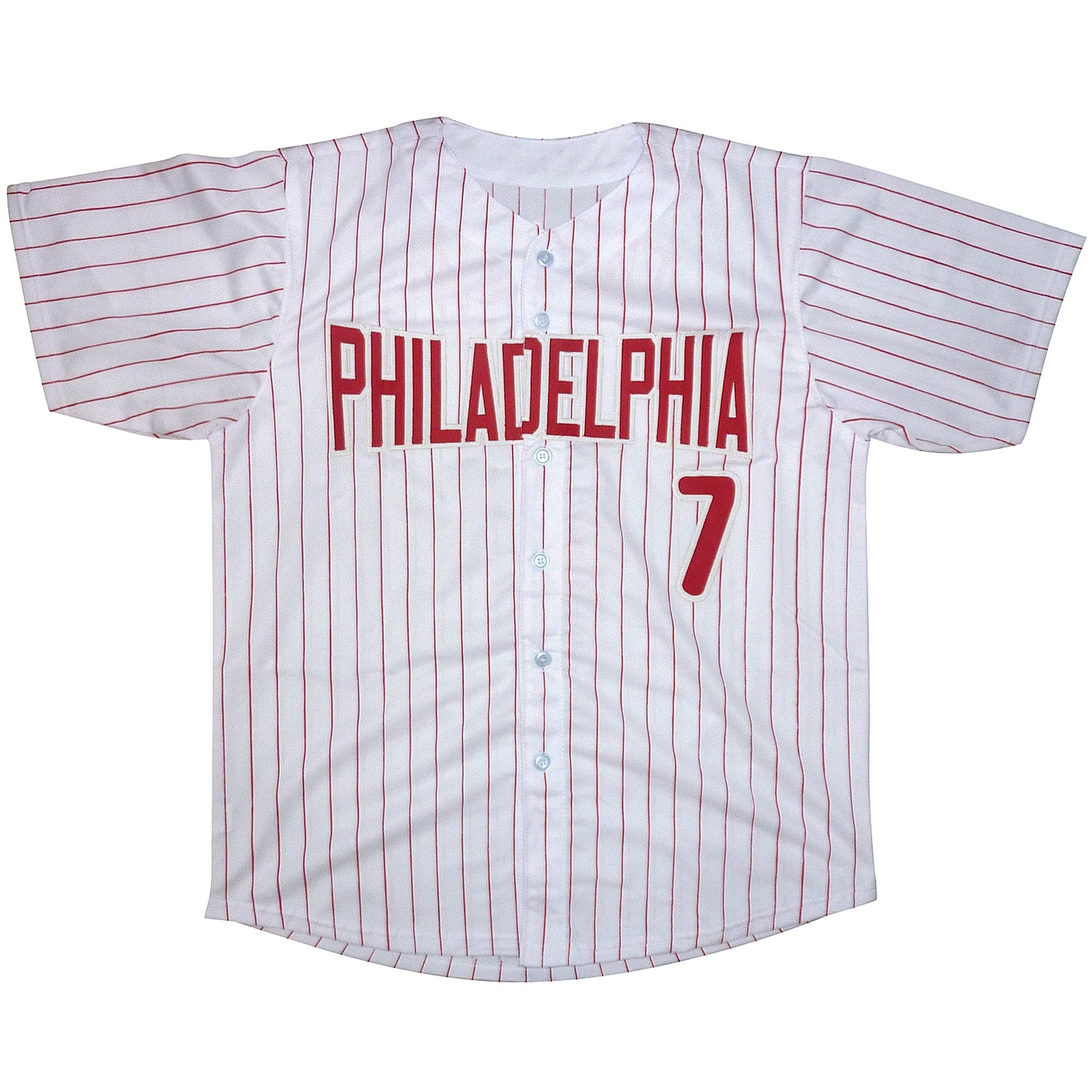 Trea Turner Autographed Philadelphia (White Pinstripe #7) Custom Baseball Jersey - JSA