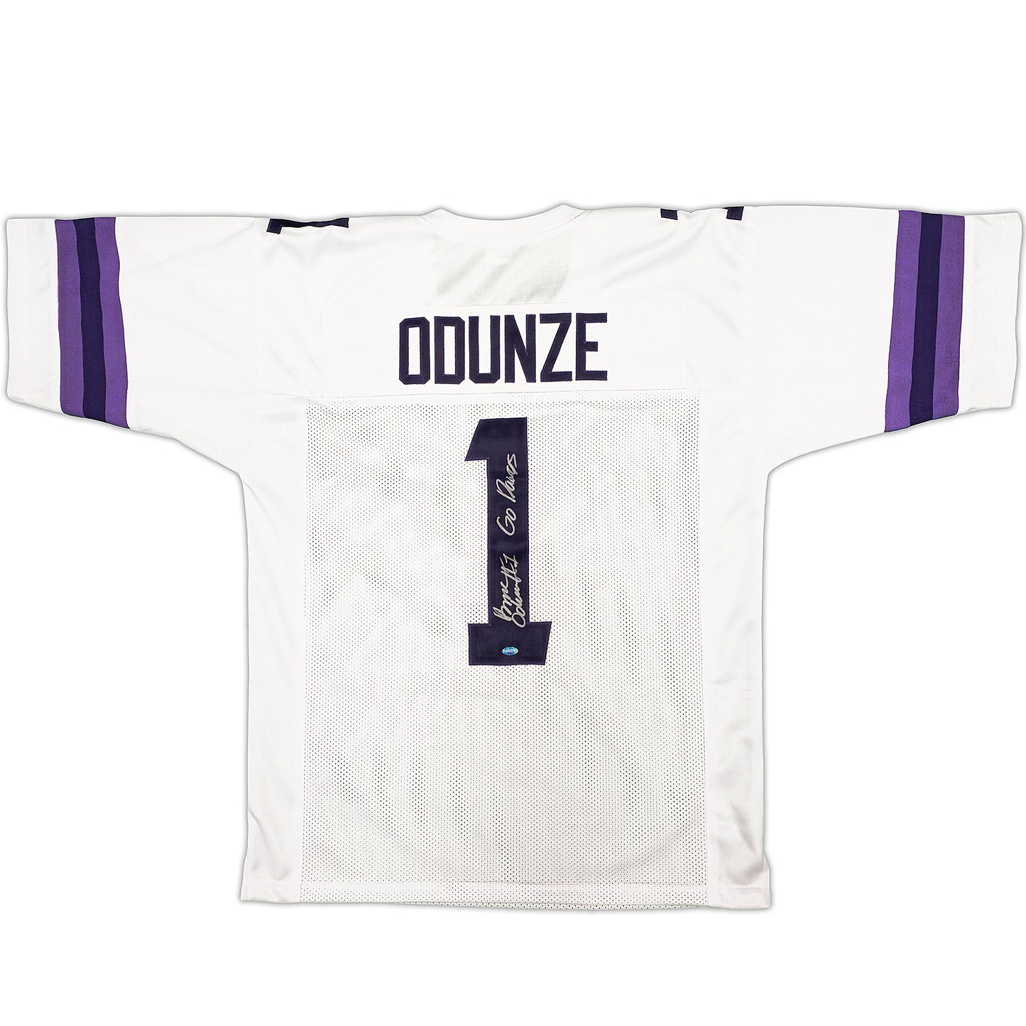 Rome Odunze Autographed Washington Huskies (White #1) Custom Jersey w/ "Go Dawgs" - MCS