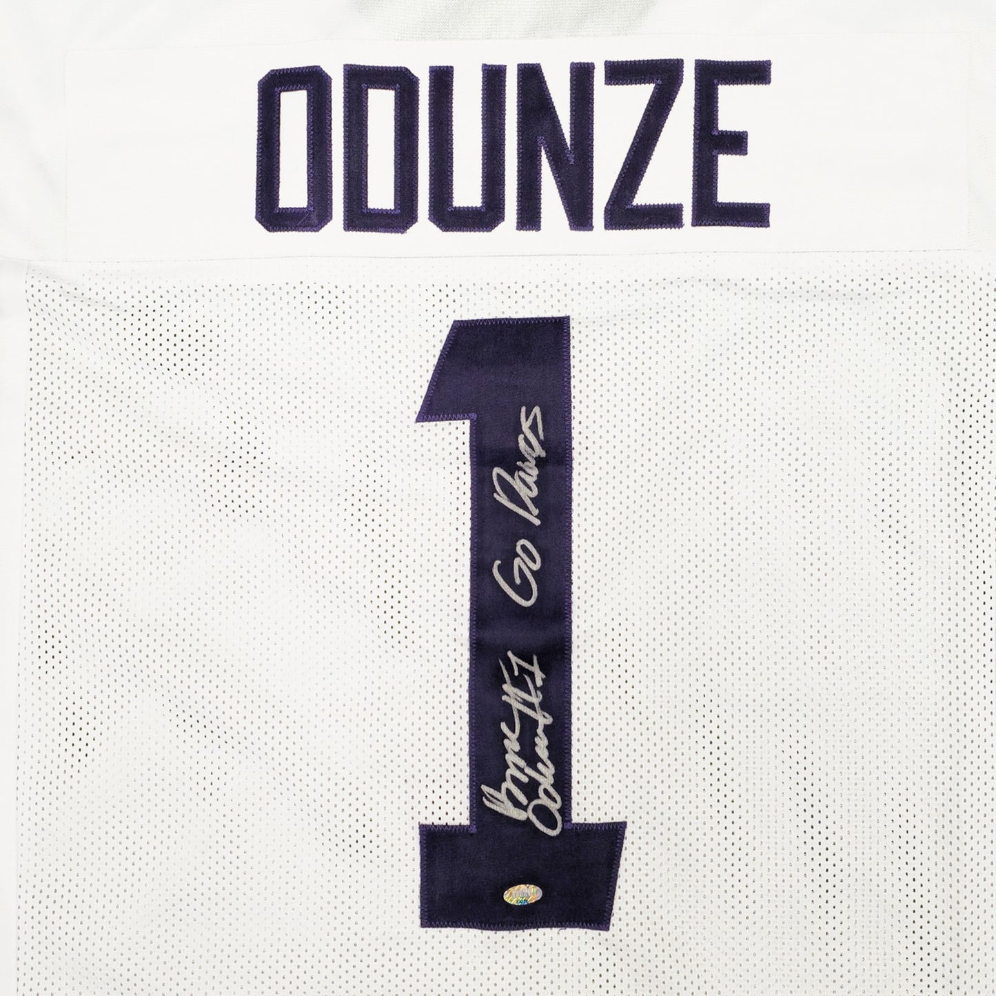 Rome Odunze Autographed Washington Huskies (White #1) Custom Jersey w/ "Go Dawgs" - MCS